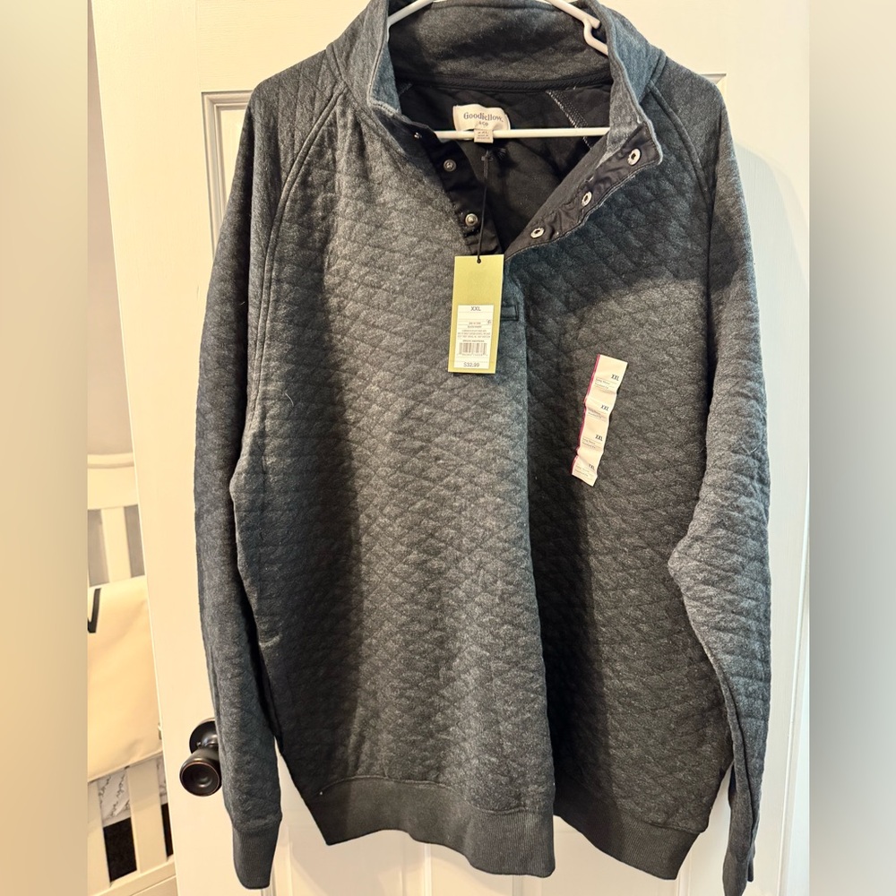 Goodfellow & co men’s black 2XL 1/4 snap up quilted sweatshirt